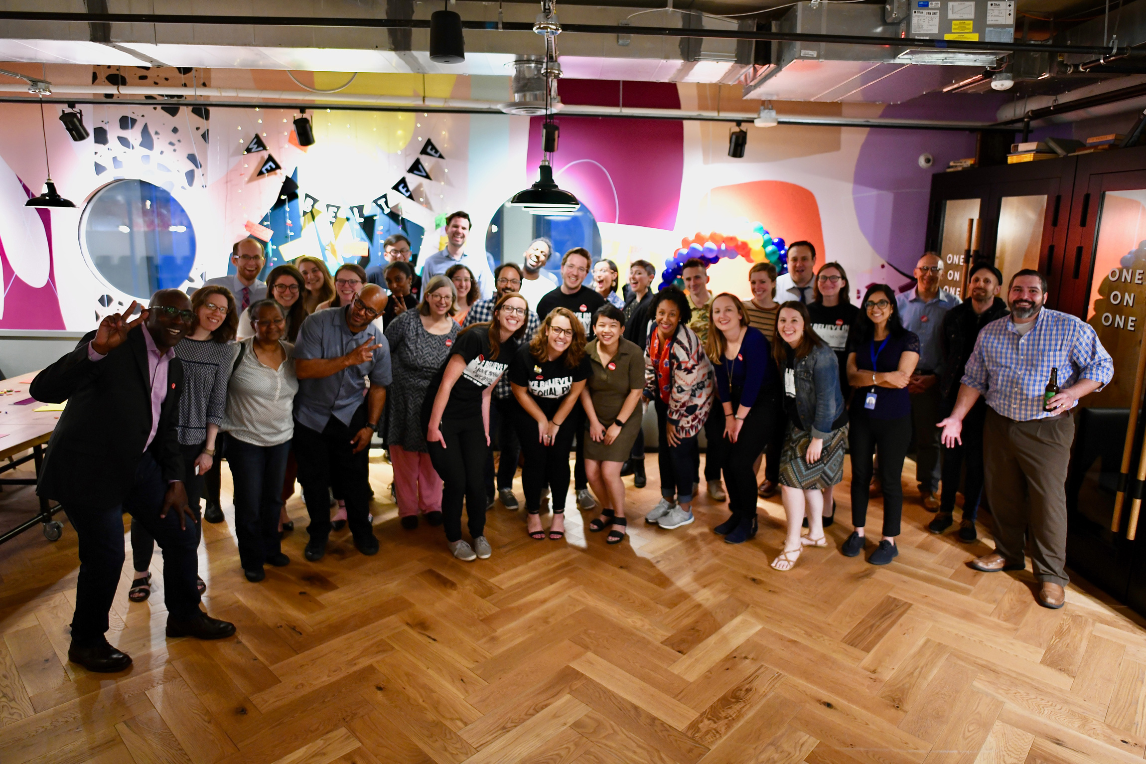 Members of the guild assemble for a photo at the relaunch party in May 2019.